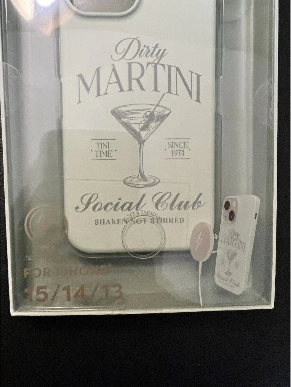 NEW Dirty Martini Social Club iPhone Case Sage Green (Fits iPhone 15/14/13)